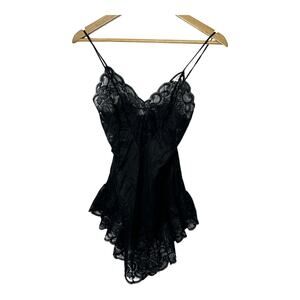 Vintage Interludes by Cira Black Lace Slip Women's Small Union Made in the USA